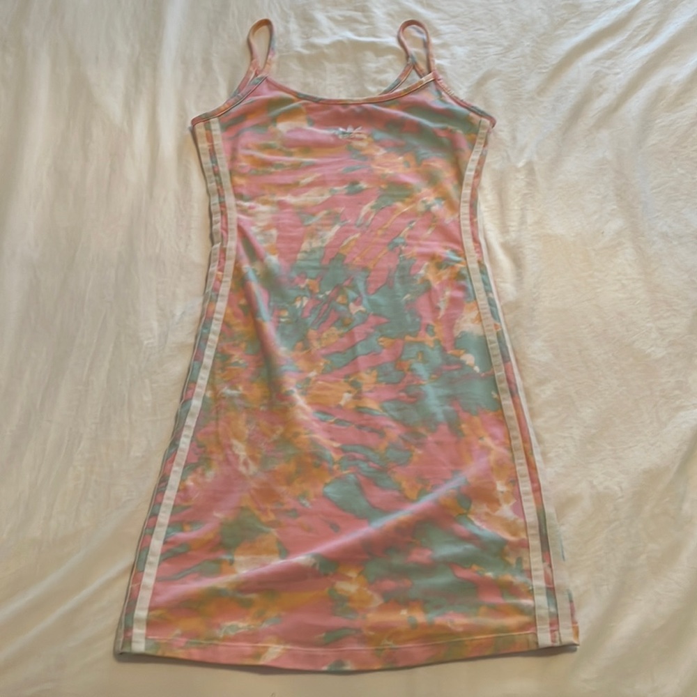 Used Adidas women’s dress size XS in tie dye pink color